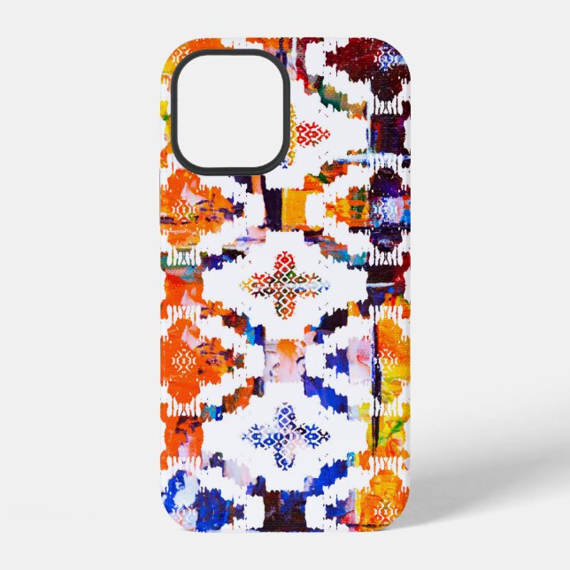 Geometric texture pattern with watercolor effectab iPhone case (Back)