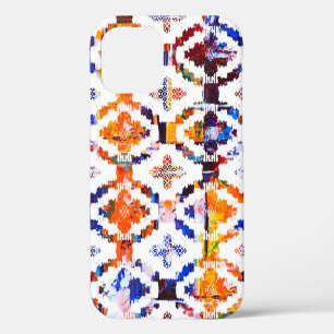 Geometric texture pattern with watercolor effectab iPhone 12 case