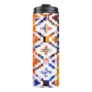 Geometric texture pattern with watercolor effectab thermal tumbler