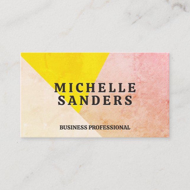 Geometric Textured Colours Business Card (Front)