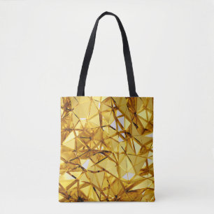 Geometric Three-Dimensional Gold Metal Tote Bag