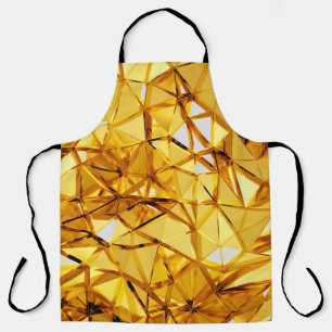 Geometric three dimensional golden metal backgroun apron