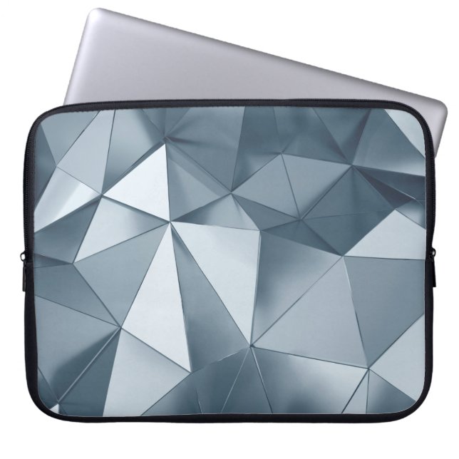 Geometric three dimensional metal background laptop sleeve (Front)