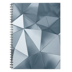 Geometric three dimensional metal background notebook