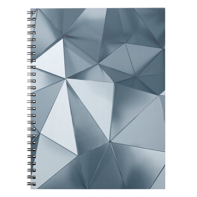 Geometric three dimensional metal background notebook (Front)