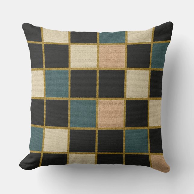 Geometric Throw Pillow  Mid Century Modern Decor   (Front)
