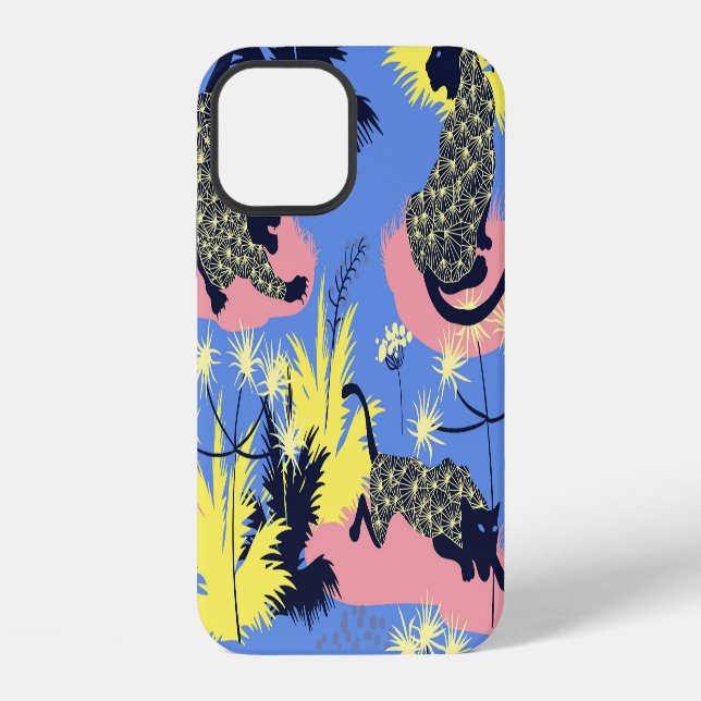 Geometric tiger, leopard: children's pattern. iPhone case (Back)