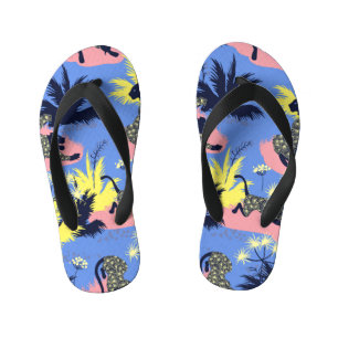 Geometric tiger, leopard: children's pattern. kid's flip flops