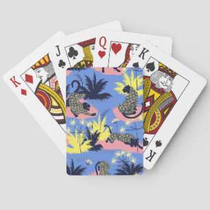Geometric tiger, leopard: children's pattern. playing cards
