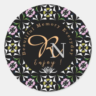 Geometric tile classic round sticker