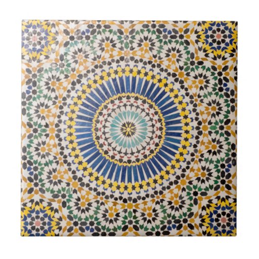 Image of Geometric tile pattern, Morocco