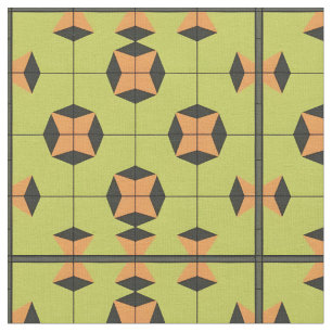 Geometric Tile Pattern with Bright Colours Fabric