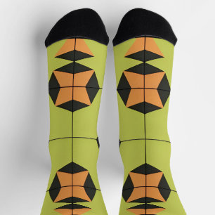 Geometric Tile Pattern with Bright Colours Socks