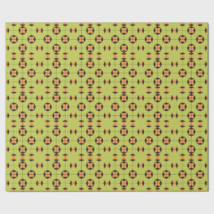 Geometric Tile Pattern with Bright Colours Wrapping Paper