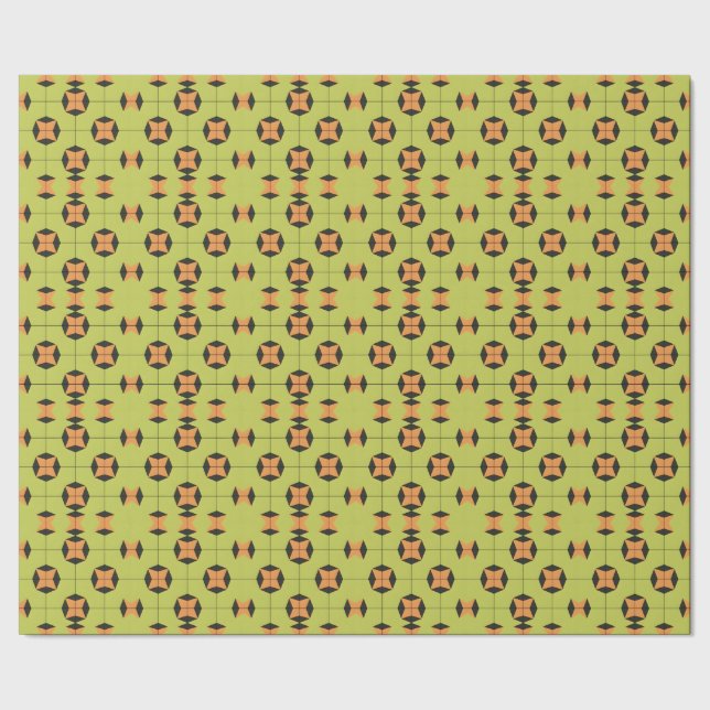 Geometric Tile Pattern with Bright Colours Wrapping Paper (Seam)