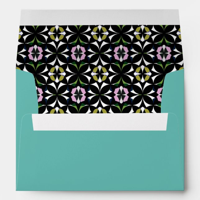 Geometric Tile Teal Envelope (Back (Bottom))