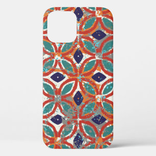 Geometric tiles: ethnic vintage background. iPhone 12 case