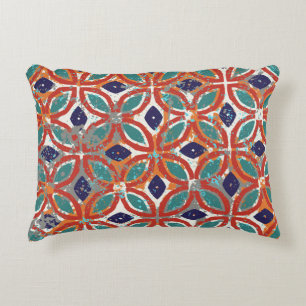 Geometric tiles: ethnic vintage background. decorative cushion
