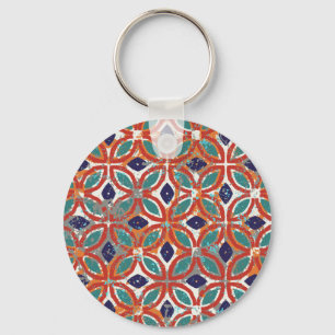 Geometric tiles: ethnic vintage background. key ring