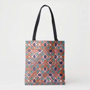 Geometric tiles: ethnic vintage background. tote bag