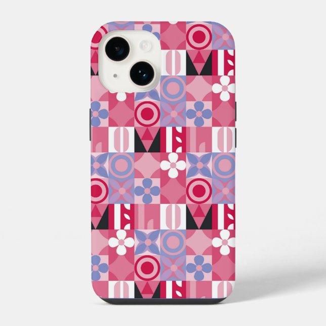 geometric tiles iPhone case (Back)