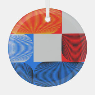 Geometric transition: abstract vintage pattern. glass tree decoration
