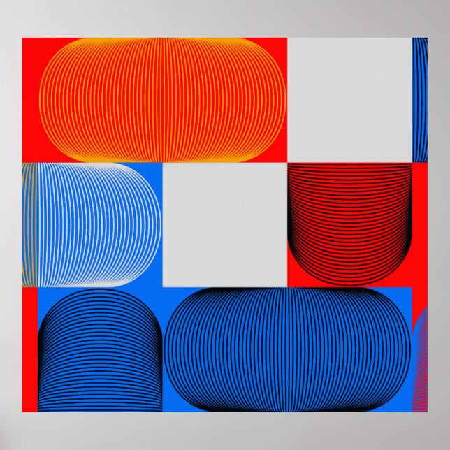 Geometric transition: abstract vintage pattern. poster (Front)