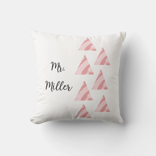 Geometric Triangels And Name Cushion (Front)