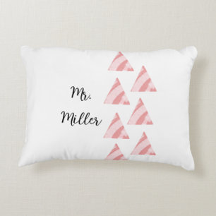 Geometric Triangels And Name Decorative Cushion