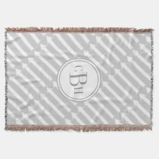 Geometric Triangle Aqua and Grey Monogram Pattern Throw Blanket