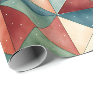 Geometric Triangle Christmas Wrapping Paper