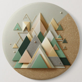 Geometric Triangle Glitter Abstract Polygonal 6 Cm Round Badge