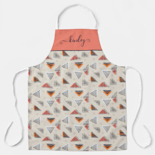 Geometric Triangle Hand Drawn Pattern Apron