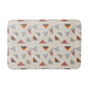 Geometric Triangle Hand Drawn Pattern Bath Mat
