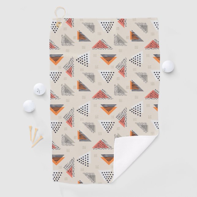 Geometric Triangle Hand Drawn Pattern Golf Towel (InSitu)