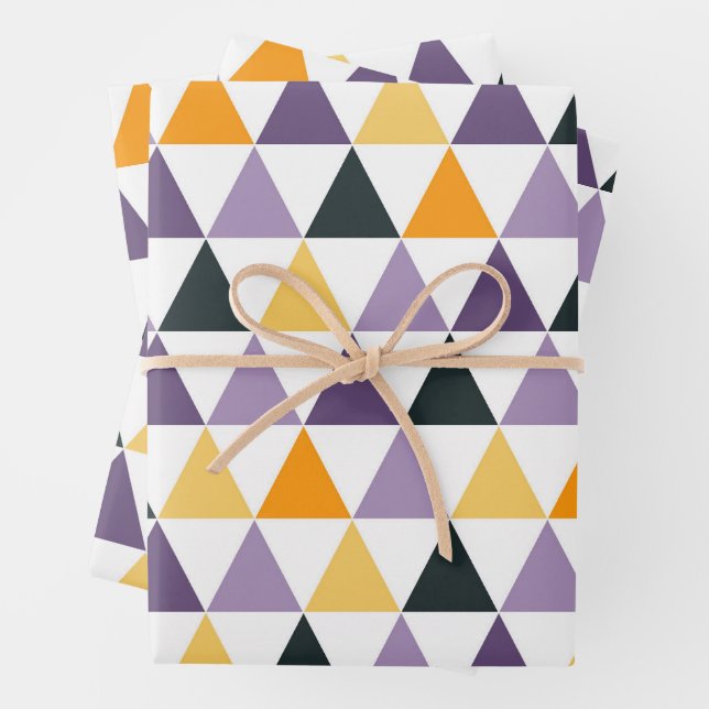 Geometric Triangle Mosaic Seamless Pattern Wrapping Paper Sheet (In situ)
