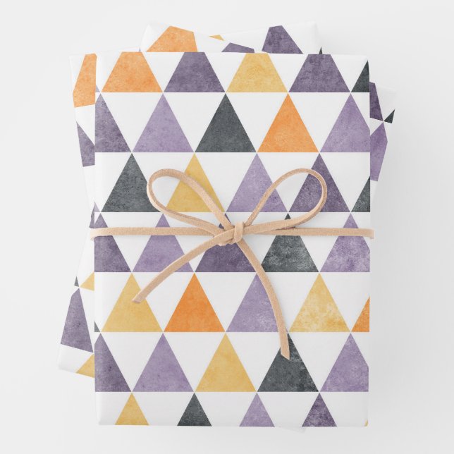 Geometric Triangle Mosaic Seamless Pattern Wrapping Paper Sheet (In situ)
