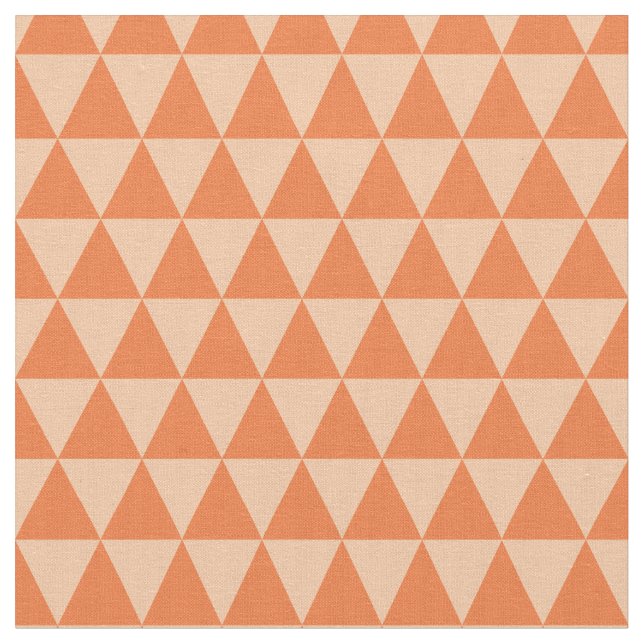 Geometric Triangle Pattern Autumn Hues Fabric (Close Up)