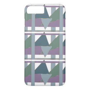 Geometric Triangle Pattern  Blue Violet Green iPhone 8 Plus/7 Plus Case