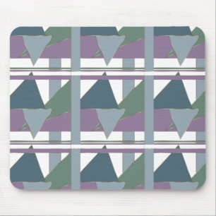 Geometric Triangle Pattern Blue Violet Green Mouse Mat