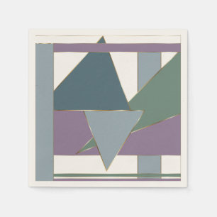 Geometric Triangle Pattern Blue Violet Green Napkin