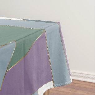 Geometric Triangle Pattern  Blue Violet Green Tablecloth