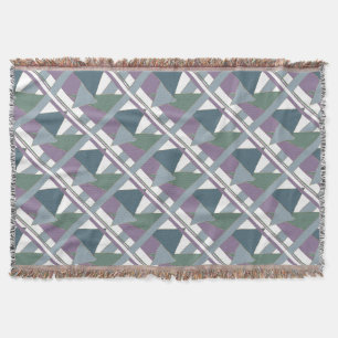 Geometric Triangle Pattern  Blue Violet Green Throw Blanket