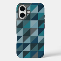 Geometric Triangle Pattern in Blue and Grey