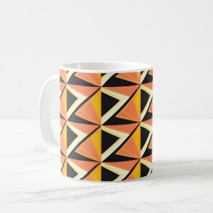 Geometric Triangle Pattern in Warm Tones Coffee Mug