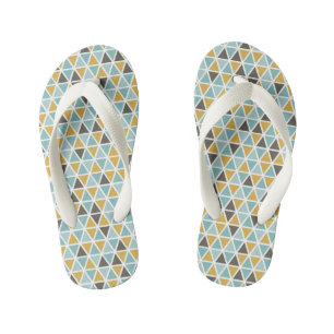 Geometric Triangle Pattern Kid's Flip Flops