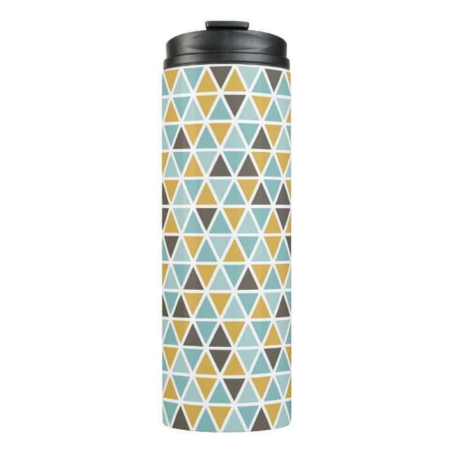 Geometric Triangle Pattern Thermal Tumbler (Front)