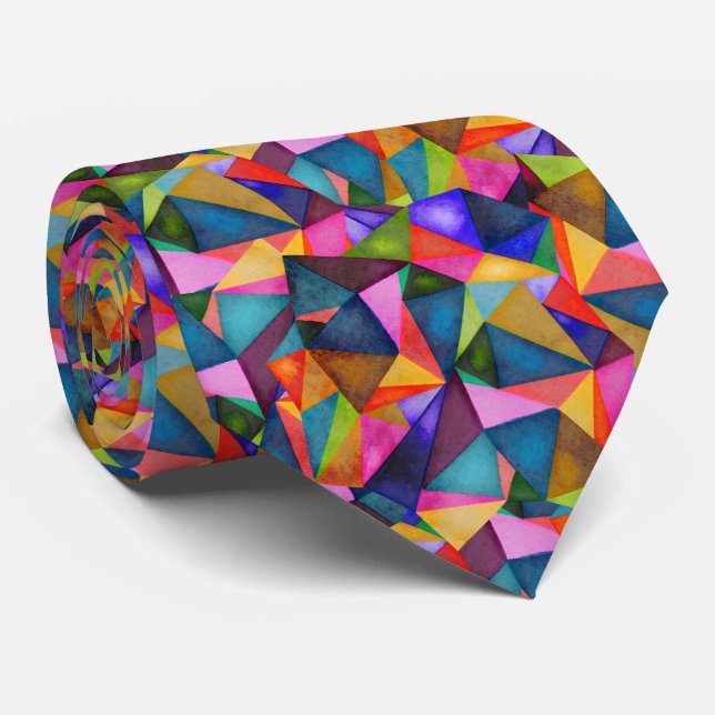 Geometric Triangle Patterned Tie (Rolled)