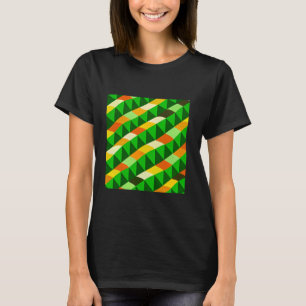 GEOMETRIC TRIANGLE RETRO PATTERN GREEN OPTICAL ILL T-Shirt