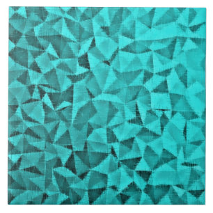 Geometric Triangle With Imitation Fabric Turquoise Tile